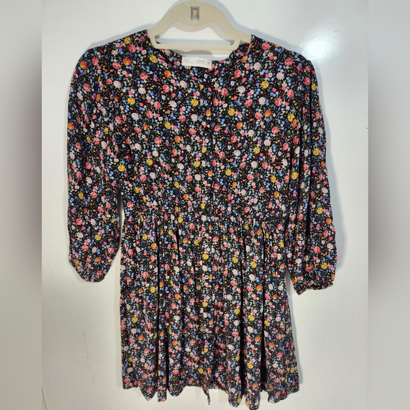 ZARA Floral Print Dress with 3/4 Sleeves, Size 11-12 Juniors - Picture 1 of 7